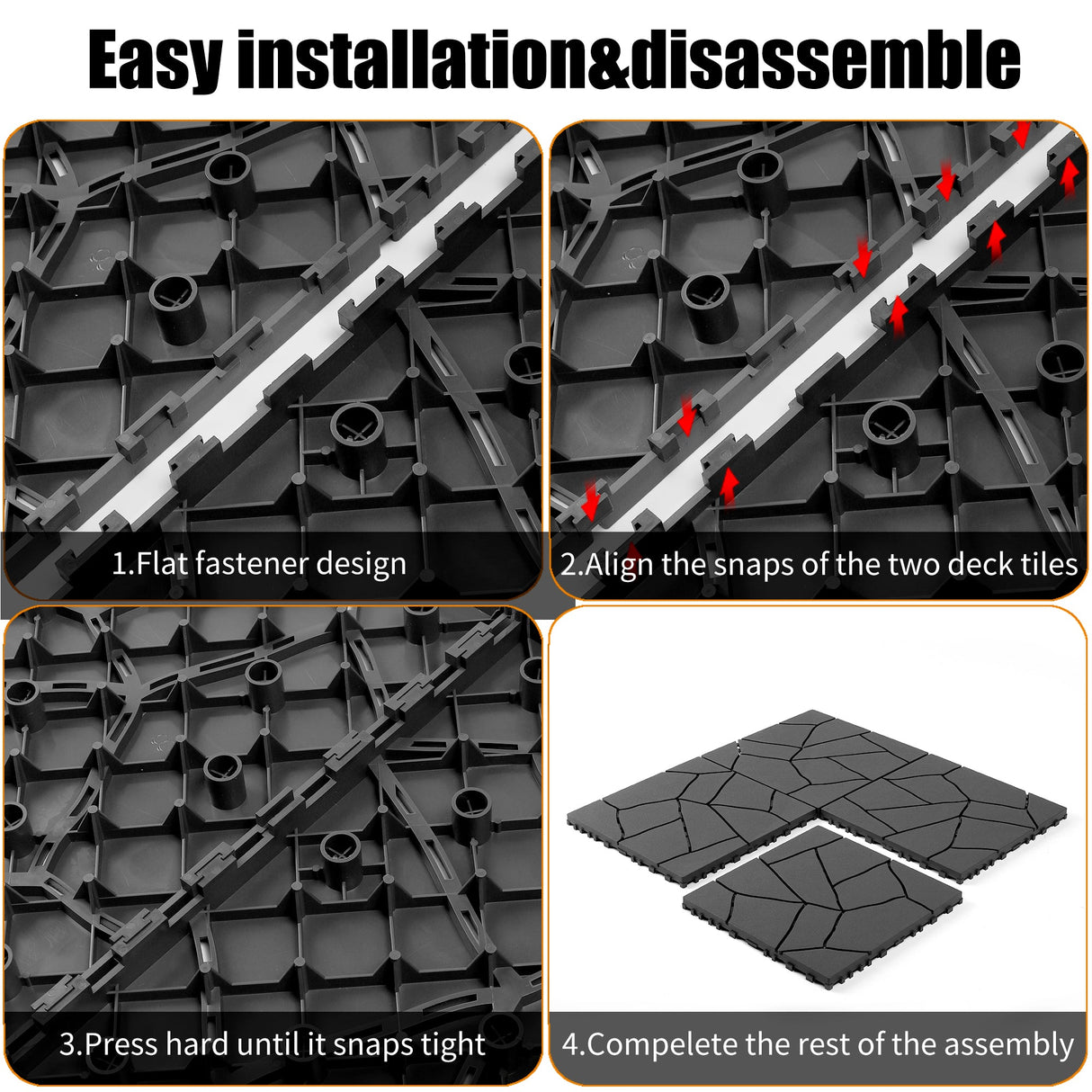 Stone Style 12" Patio Deck Tiles