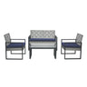 4 Piece Patio Furniture Set With Acacia Wood Table Top And Cushions HouseOfZazla