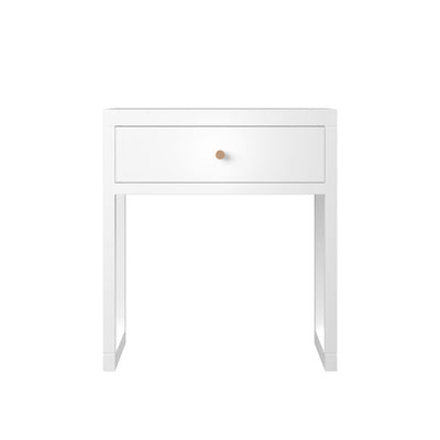 Nightstand With Drawer - Minimalist White Bedside Table