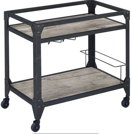 Jorgensen Serving Cart - Rustic Oak / Charcoal HouseOfZazla