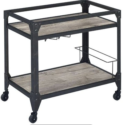 Jorgensen Serving Cart - Rustic Oak / Charcoal