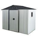 8Ft X 4Ft Outdoor Metal Storage Shed With Window And Metal Foundation For Backyard, Patio, Lawn HouseOfZazla