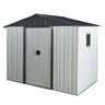 8Ft X 4Ft Outdoor Metal Storage Shed With Window And Metal Foundation For Backyard, Patio, Lawn HouseOfZazla