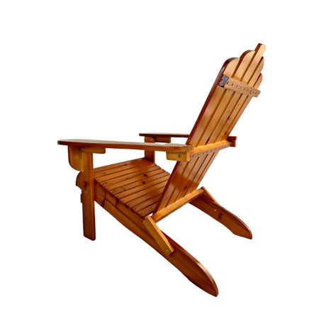 Foldable Solid Wood Adirondack Chair in Oak Finish HouseOfZazla