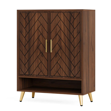 6 Tier Wooden Entryway Shoe Cabinet, Wide Storage Unit For 24 Pairs Of Shoes - Walnut HouseOfZazla