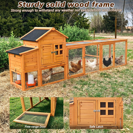 Large Chicken Coop with Nest Box and Run HouseOfZazla