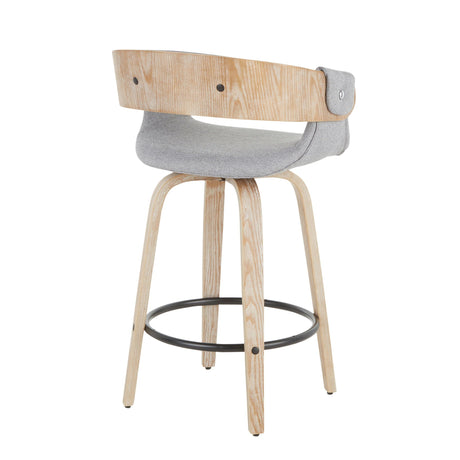 Elisa - Farmhouse Counter Stool (Set of 2) - White Washed / Gray HouseOfZazla