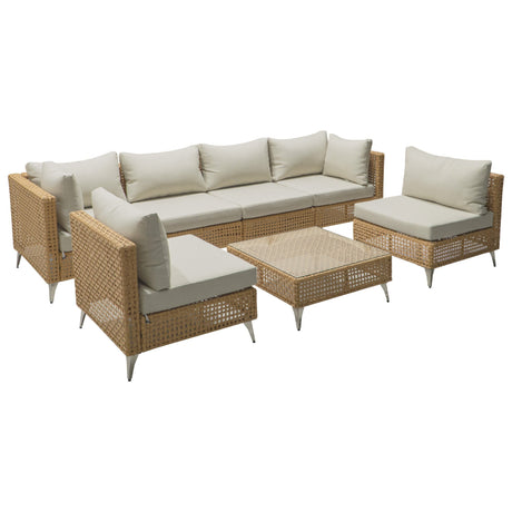 K&K 7-Piece Wicker Patio Furniture Set HouseOfZazla