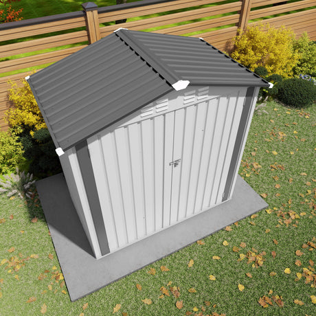 Garden Tool Shed Metal Storage Shed With Peaked Roof Waterproof Lockable Door HouseOfZazla