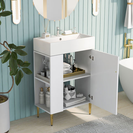 Bathroom Vanity, Combo Cabinet, Bathroom Storage Cabinet, Single Ceramic Sink HouseOfZazla