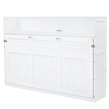 Murphy Bed With Desk, LED Light And USB Charging Station