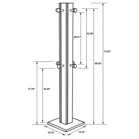 Rawlins - Coat Rack With 8 Hooks - Walnut HouseOfZazla