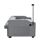Modern Velvet Loveseat Futon Sofa Couch with Pullout Bed
