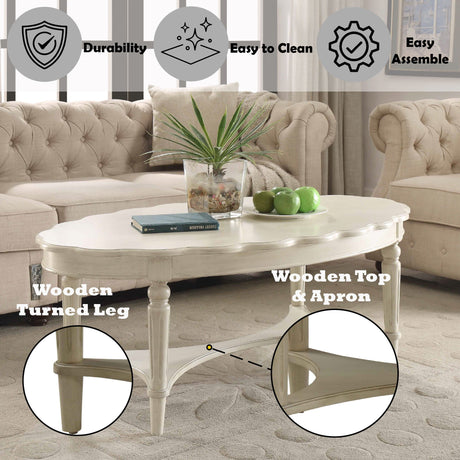 Fordon French Antique Coffee Table - Ivory HouseOfZazla