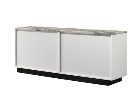 Matilda Cabinet Console Table with White Faux Marble Top HouseOfZazla
