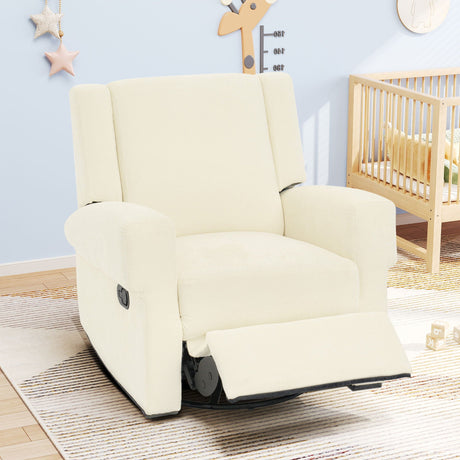 Manual Recliner Chair With Swivel Rocker Function, Dual Recline Angles HouseOfZazla