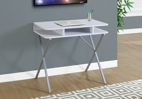 Computer Desk For Home Office, Laptop, Storage Shelves, Modern Convenient Design - White HouseOfZazla