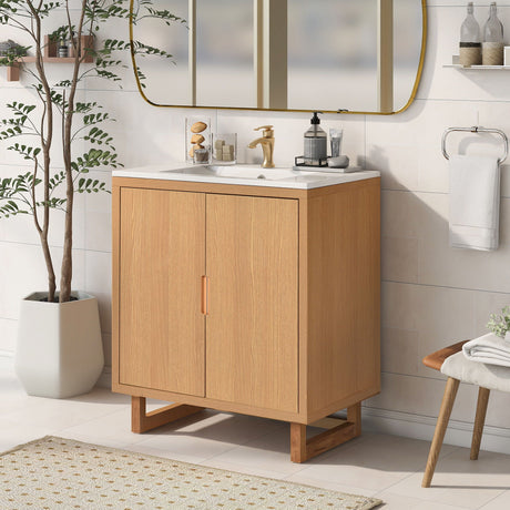 Bathroom Vanity Set With Sink, Combo Cabinet, Bathroom Storage Cabinet, Solid Wood Frame HouseOfZazla