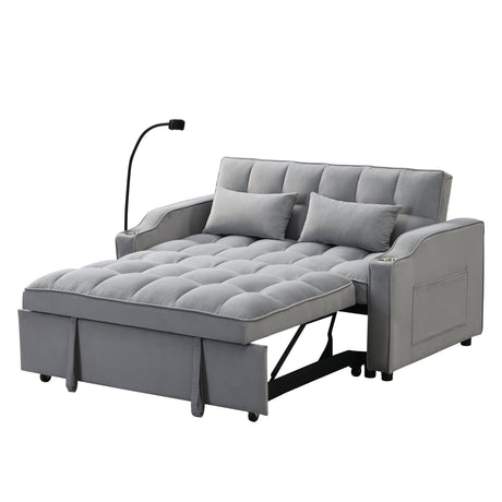 Modern Velvet Loveseat Futon Sofa Couch with Pullout Bed HouseOfZazla