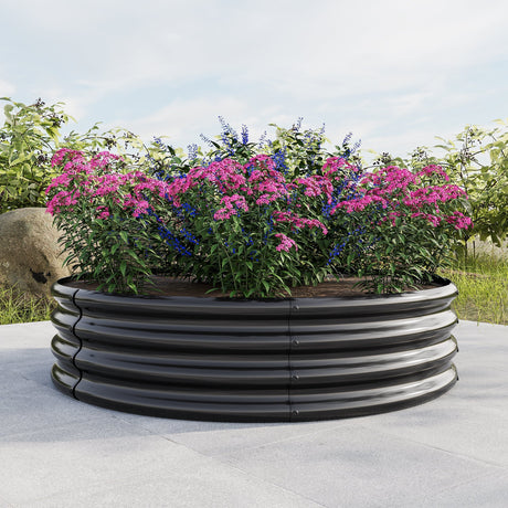 2PCS 47.24" Round Raised Garden Beds for Outdoor Gardening HouseOfZazla
