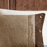 7 Piece Faux Suede Comforter Set Brown California King