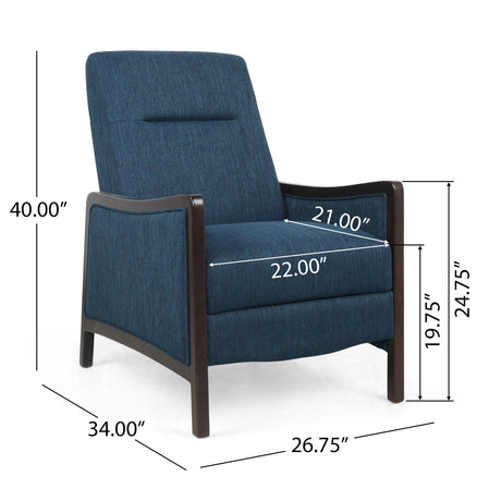 Drury Contemporary Fabric Upholstered Pushback Recliner HouseOfZazla