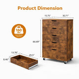 Modern 5 Drawer Dresser With Wheels
