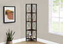4-Tier Corner Bookshelf with Marble Look and Metal Frame HouseOfZazla
