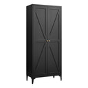 Adjustable 2 Door Kitchen Pantry Cabinet With Striped Design HouseOfZazla