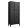 Adjustable 2 Door Kitchen Pantry Cabinet With Striped Design HouseOfZazla
