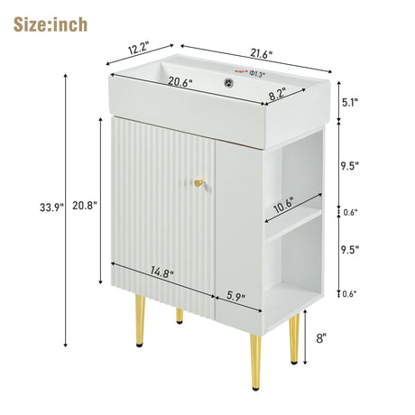 Bathroom Vanity, Combo Cabinet, Bathroom Storage Cabinet, Single Ceramic Sink HouseOfZazla
