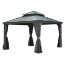 13x13FT Outdoor Hardtop Gazebo with Galvanized Steel Double Roof HouseOfZazla