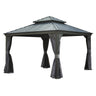 13x13FT Outdoor Hardtop Gazebo with Galvanized Steel Double Roof HouseOfZazla