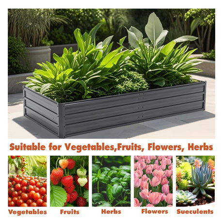 6x3x1 FT Metal Raised Garden Bed Outdoor Planter HouseOfZazla