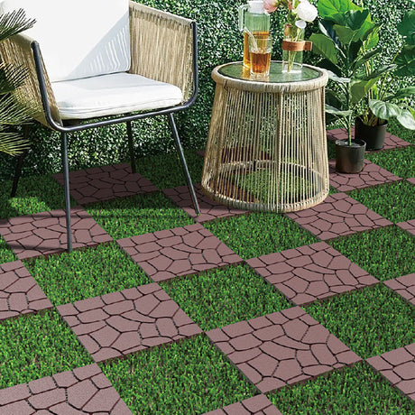 New Stone Texture Patio Deck Tiles, Diy Interlocking Floor Tiles, Easy Installation HouseOfZazla