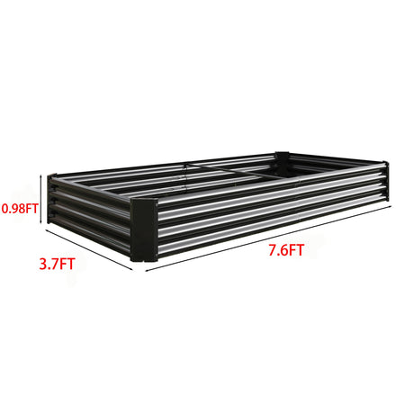 Raised Garden Bed Kit - Metal 7.6x3.7x0.98 ft Black HouseOfZazla