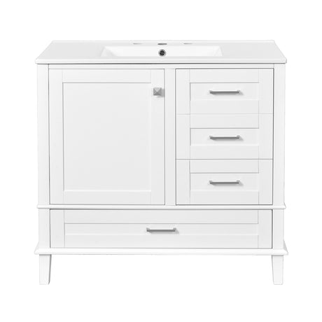 Bathroom Vanity, Modern Bathroom Cabinet With Sink Combo Set, Bathroom Storage Cabinet With A Soft Closing Door And 3 Drawers, Solid Wood Frame HouseOfZazla