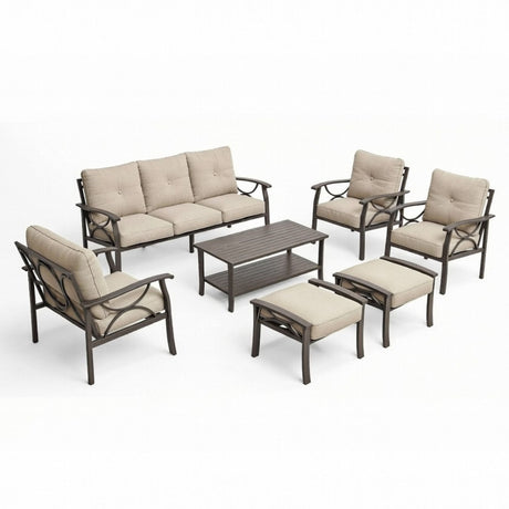 Patio Furniture Set with Coffee Table and Cushions for Backyard HouseOfZazla