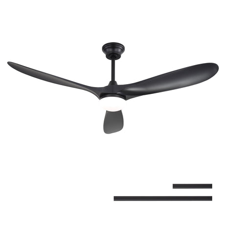 Smart Ceiling Fan With Lights, 3 Blades, Reversible Quiet DC Motor For Indoor HouseOfZazla