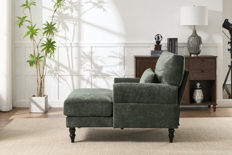 Modern Chaise Lounge Upholstered Sofa Recliner Chair in Green HouseOfZazla