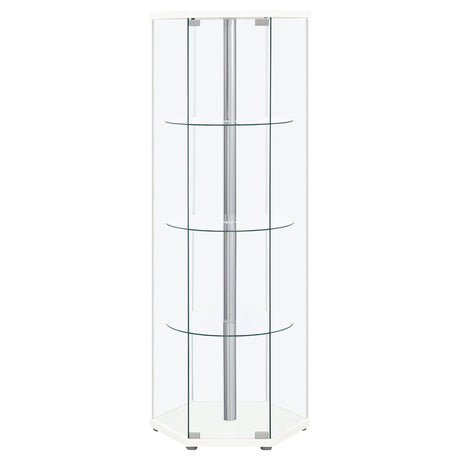 Tenley - 4 Shelf Curio Cabinet With Hexagonal Design HouseOfZazla