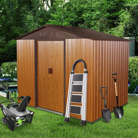 Outdoor Metal Storage Shed With Floor Base HouseOfZazla