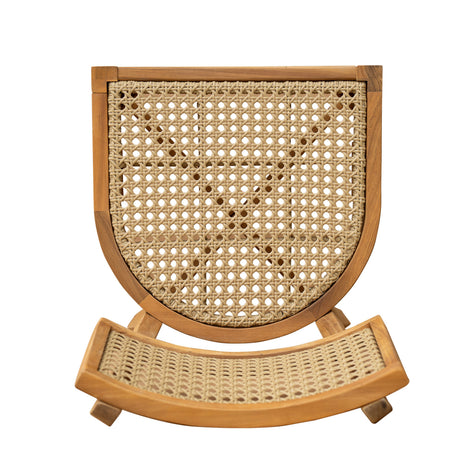 Netro Acacia Wood Dining Chair with Light Brown Wicker HouseOfZazla