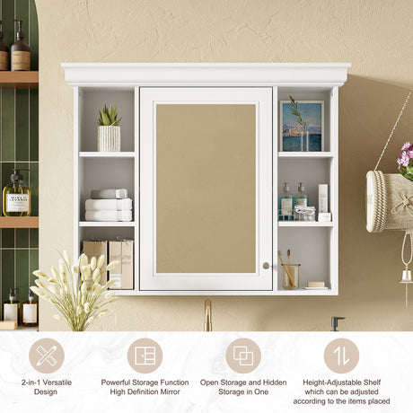 Wall Mounted Bathroom Storage Cabinet With Mirror Door HouseOfZazla