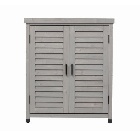 Potting Bench With Storage Cabinet And Metal Table Top For Outdoor HouseOfZazla