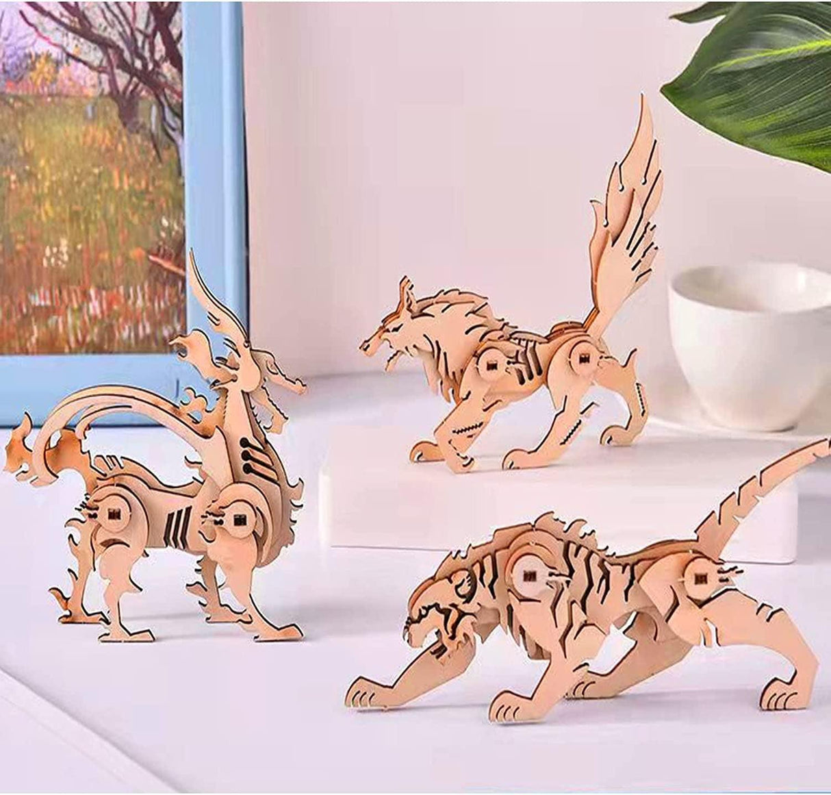Animal 3D Wooden Puzzle Set - 5 Exquisite DIY Models for All Ages WoodArtSupply