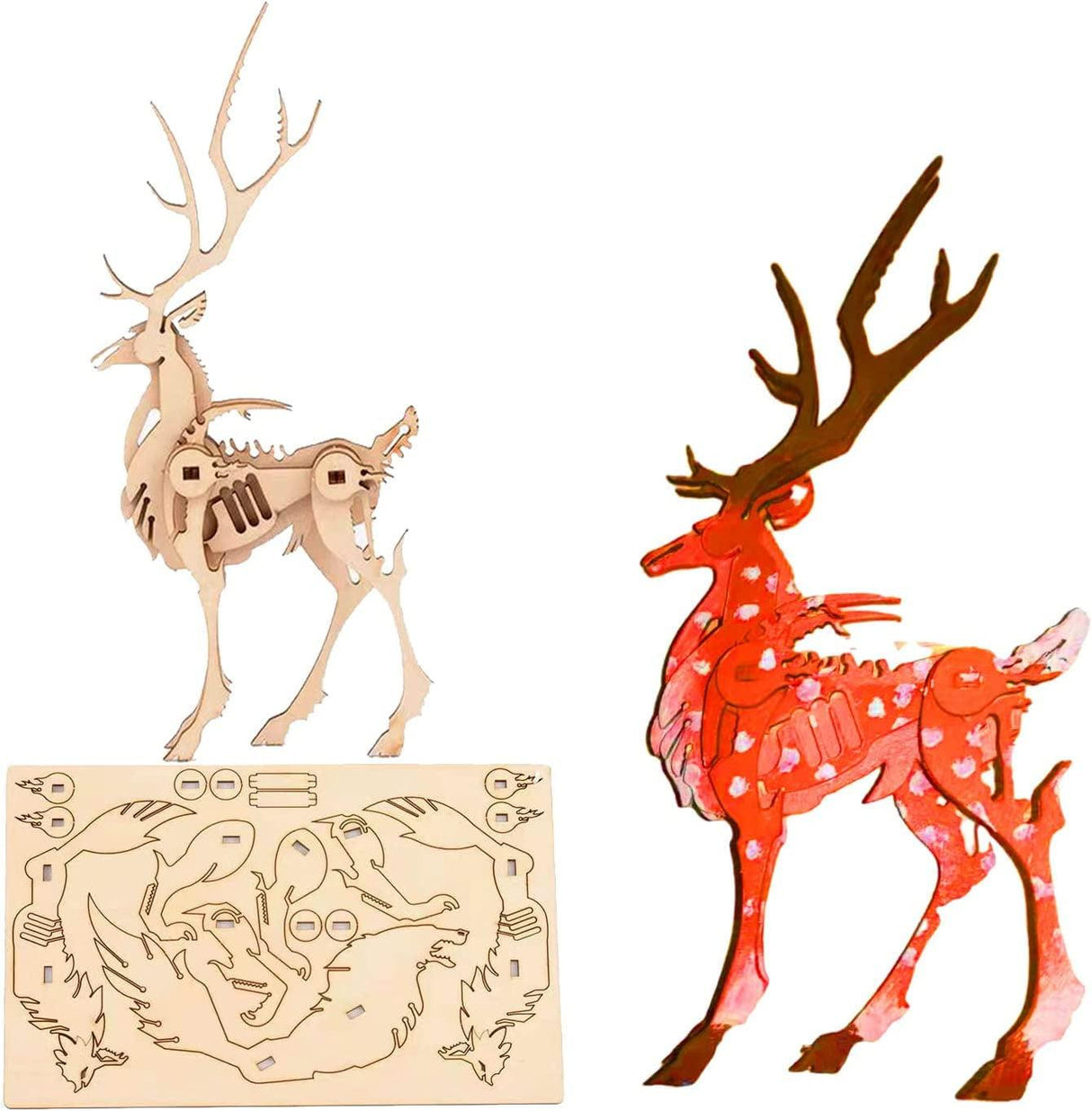 Animal 3D Wooden Puzzle Set - 5 Exquisite DIY Models for All Ages WoodArtSupply