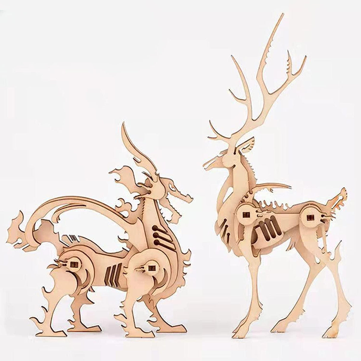 Animal 3D Wooden Puzzle Set - 5 Exquisite DIY Models for All Ages WoodArtSupply