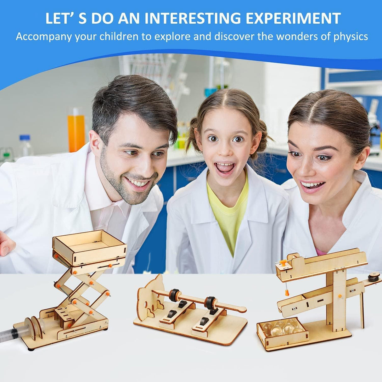 6 in 1 STEM Kit, Science Experiment STEM Projects Educational 3D Wooden Puzzle, DIY Toys Building WoodArtSupply