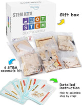 6 in 1 STEM Kit, Science Experiment STEM Projects Educational 3D Wooden Puzzle, DIY Toys Building WoodArtSupply